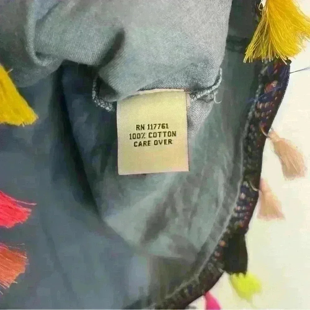 Speed Limit Mph Chambray Tassel Top Size Medium - image 4